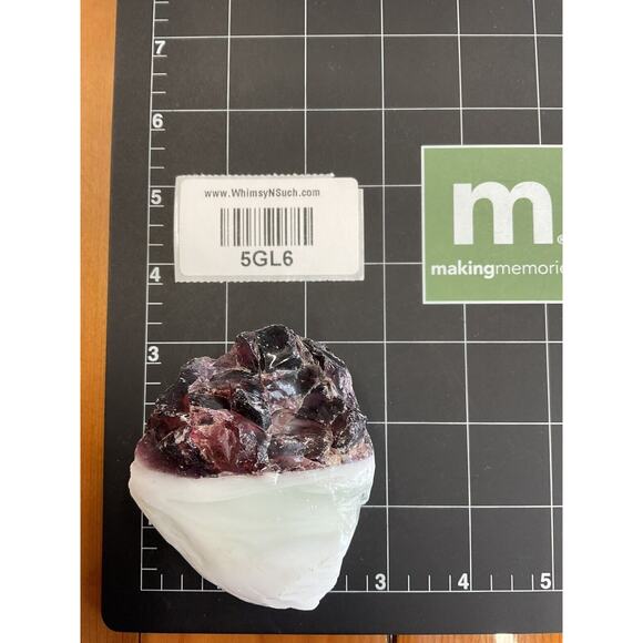 Pink White Layered Art Glass Cullet Glowing Manganese Slag Glass #5GL6 - Picture 7 of 7